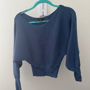 Blue Ribbed Sweater